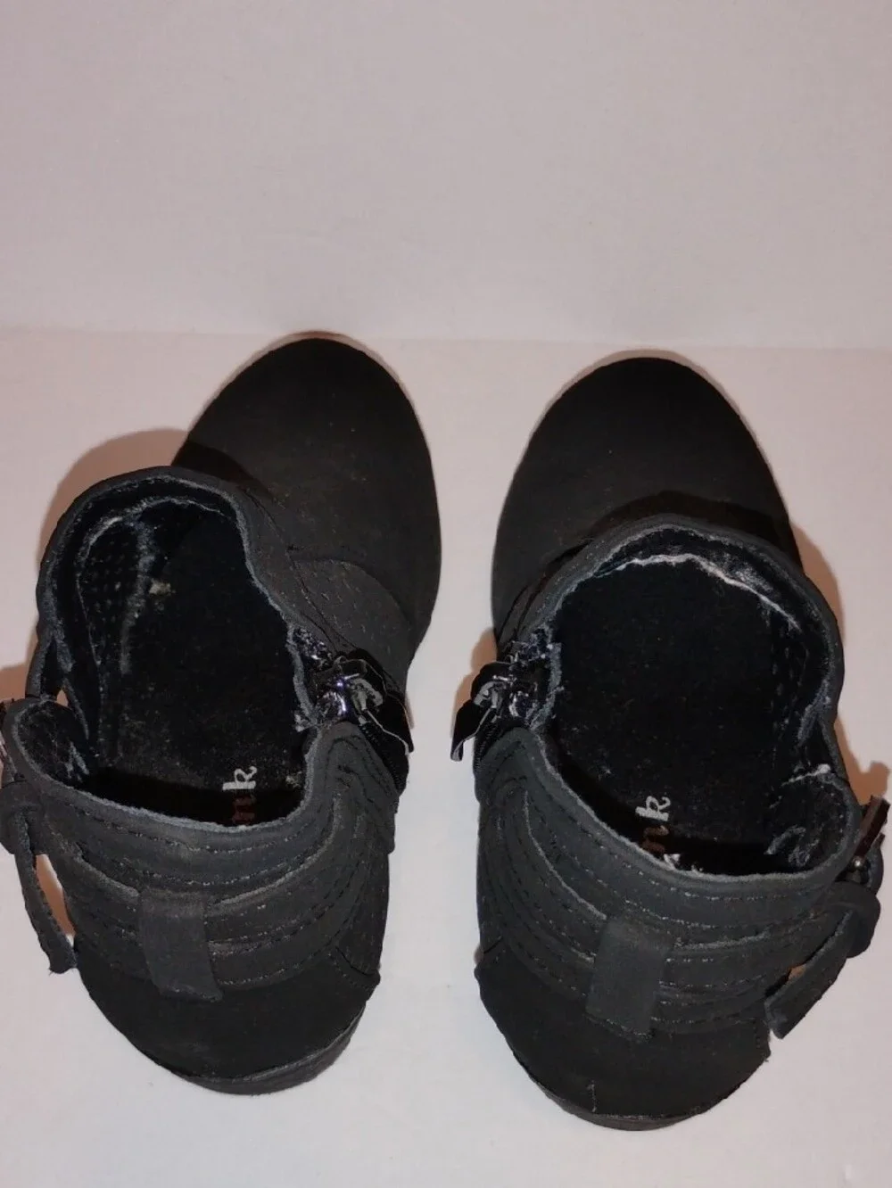 P-036 Link Black Kids Booties with Side Zip